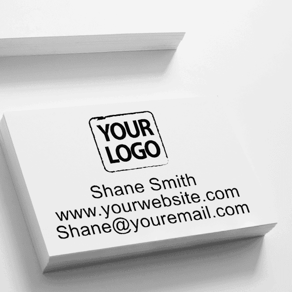 Self-Inking Custom Logo Stamp with Text Imprint on Paper