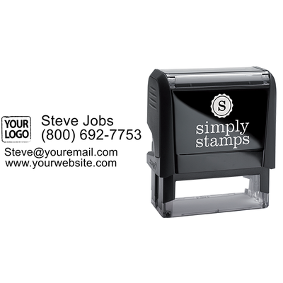 Custom 4 Line Logo Stamp - alternate view