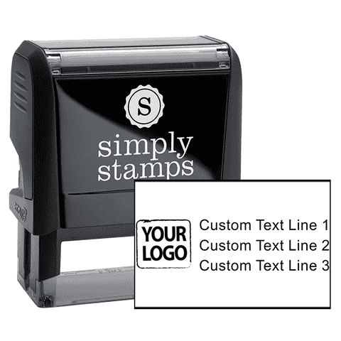 Custom 3 Line Logo Stamp