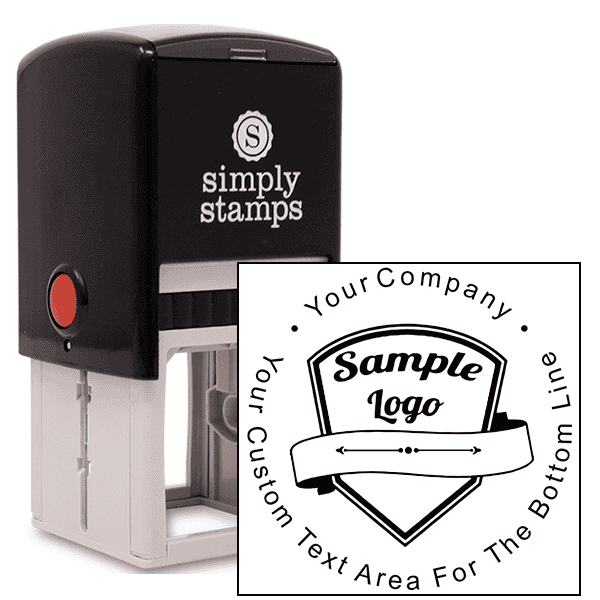 Custom Rubber Stamp - Round with Your Logo