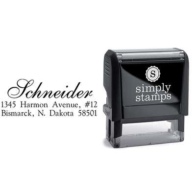 Schneider Script Custom Address Stamp - alternate view