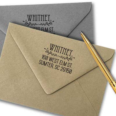 Cherry Tree Branch Address Stamp - alternate view