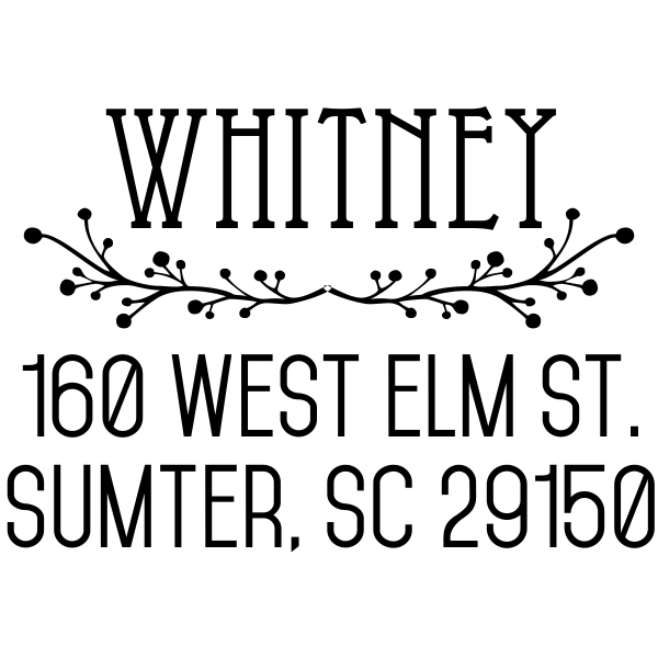 Cherry Tree Branch Address Stamp