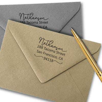 Nathanson Swash Custom Address Stamp - alternate view