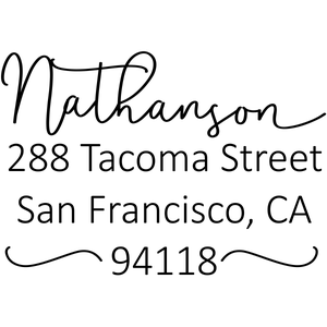 Nathanson Swash Address Stamp design