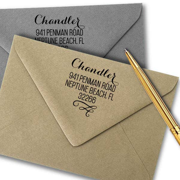 Chandler Swash Address Stamped enevelopes