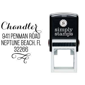 Chandler Swash Address Stamp & stamp model body