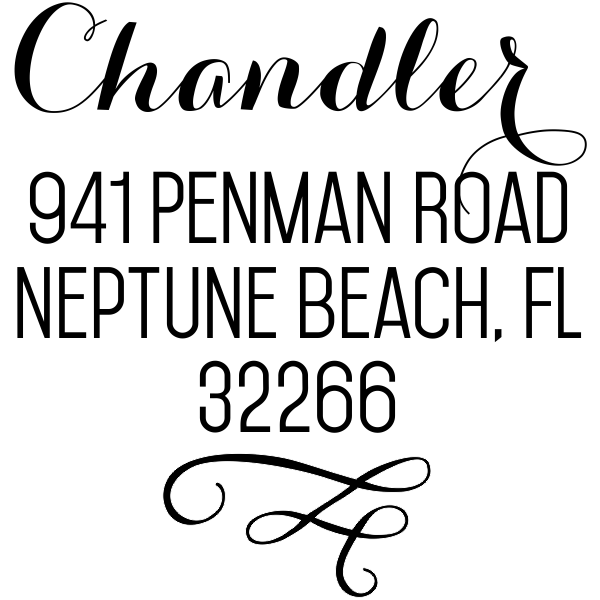 Chandler Swash Address Stamp