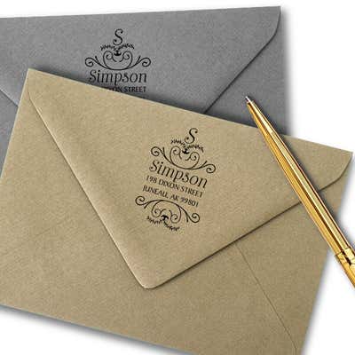 Simpson Ornamental Custom Address Stamp - alternate view