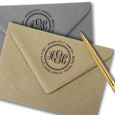 Angelica Monogram Address Stamp - alternate view