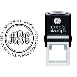 Angelica Monogram Address Stamp