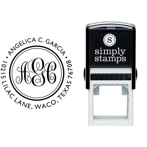 Angelica Monogram Address Stamp