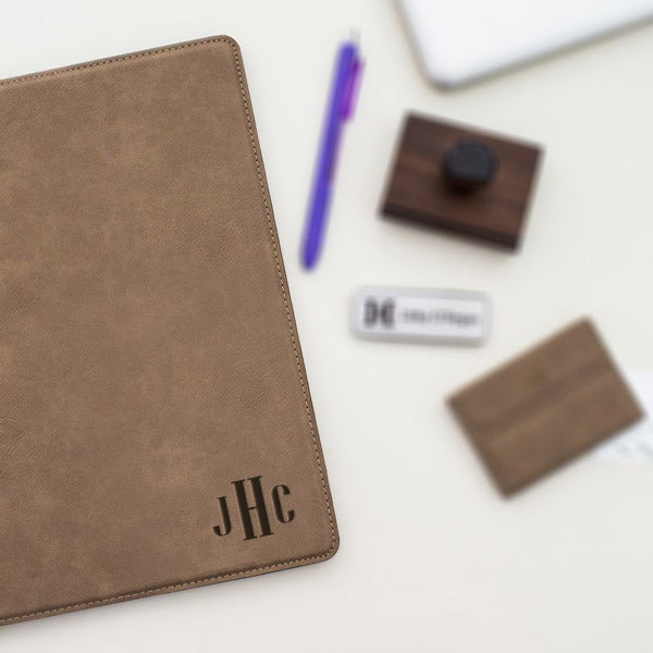 Small Monogram Leatherette Folio