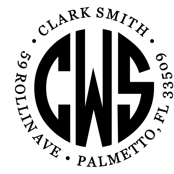 Round Initial Monogram Stamp