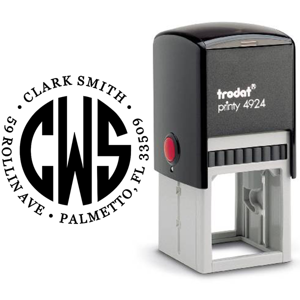 Round Initial Monogram Stamp Body and Design