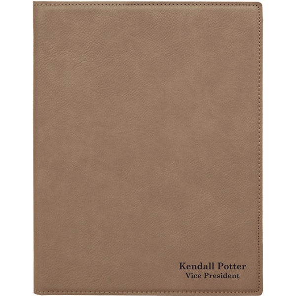 Small 2 Line Custom Leatherette Folio