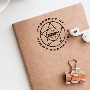 Sheriff Badge Rubber Stamp Imprint Examples on Envelopes
