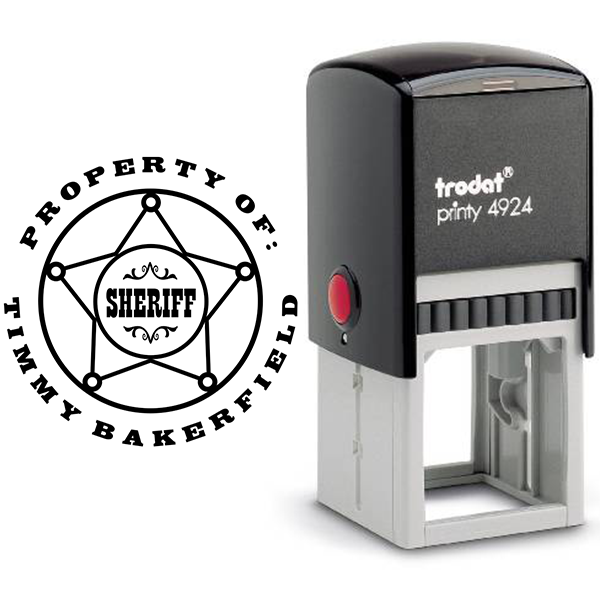 Sheriff Badge Rubber Stamp Body and Design