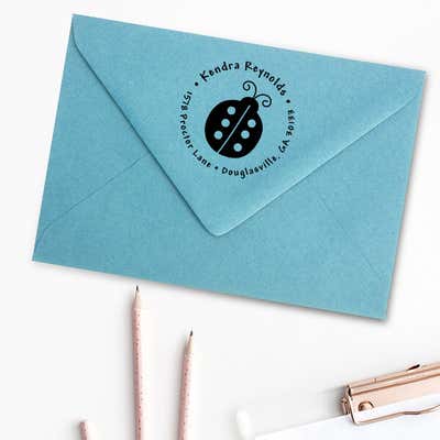 Ladybug Return Address Stamp - alternate view