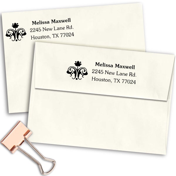 Flower Ornament Address Stamp