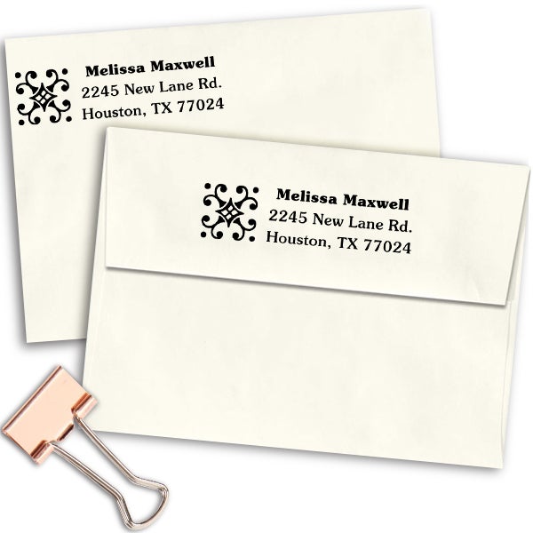 Deco Diamond Address Stamp