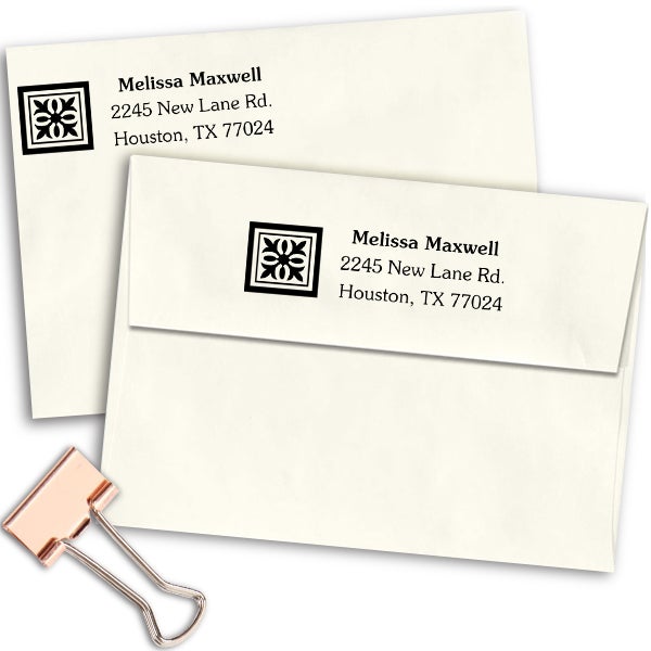 Deco Square Address Stamp