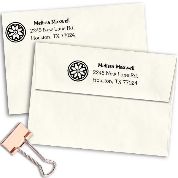 Deco Circle Address Stamp