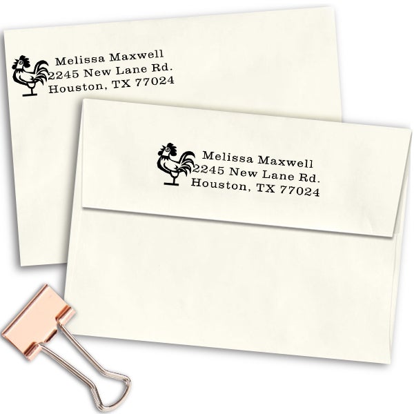 Rooster Address Stamp