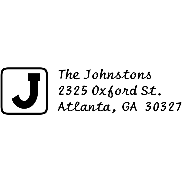 Block Letter Address Stamp