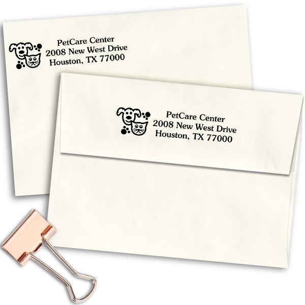 Cat Dog Paws Pet Return Address Stamp