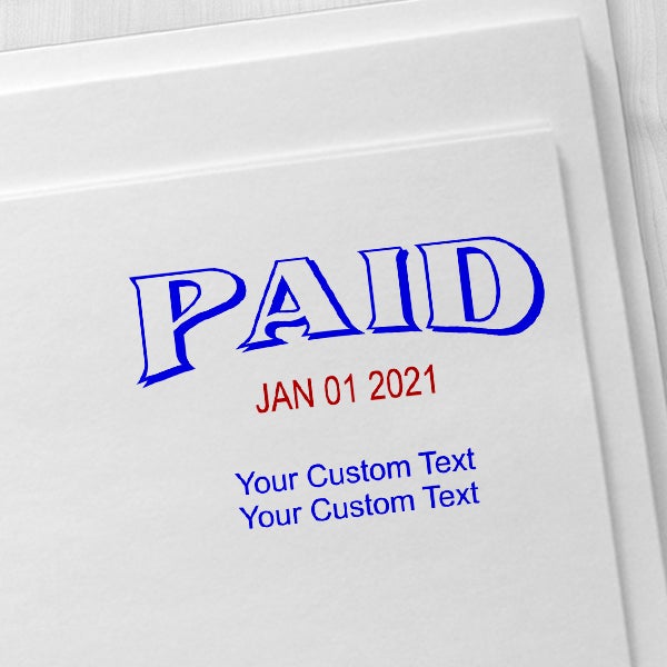Paid Custom Text and Date Rubber Stamp All State Notary