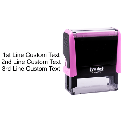 Custom 3 Line Pink Stamp - alternate view