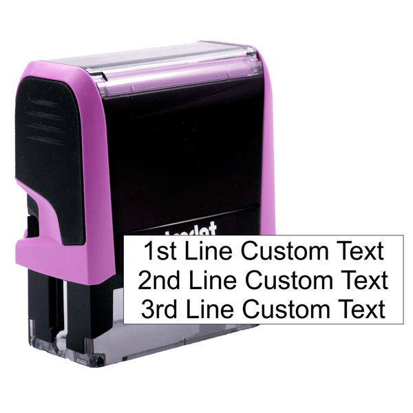 Custom 3 Line Pink Stamp