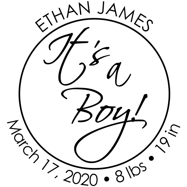 It's A Boy New Baby Stamp