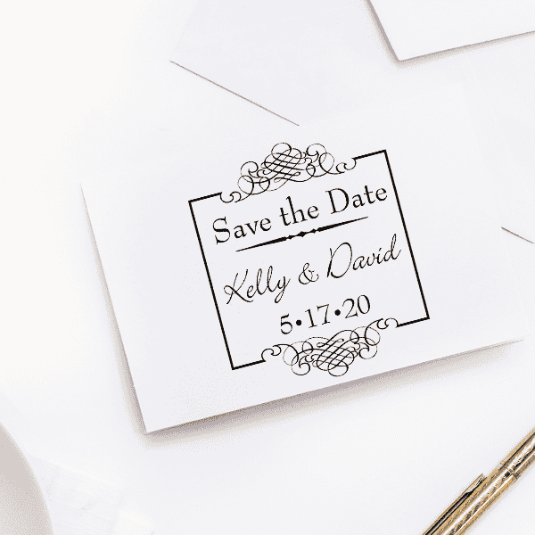 Save The Date Rubber Stamp Imprint Example