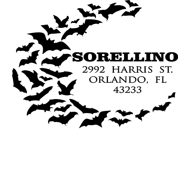 Flying Bats Return Address Stamp