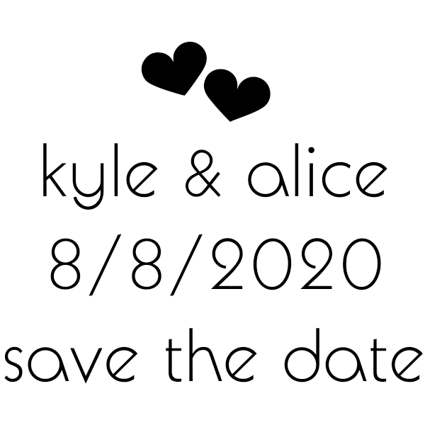 Twin Hearts Save the Date Stamp