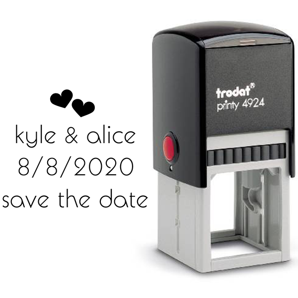 Save the Date Twin Hearts Stamp Body and Design
