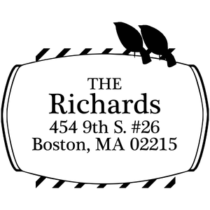 Perched Birds on Border Address Stamp