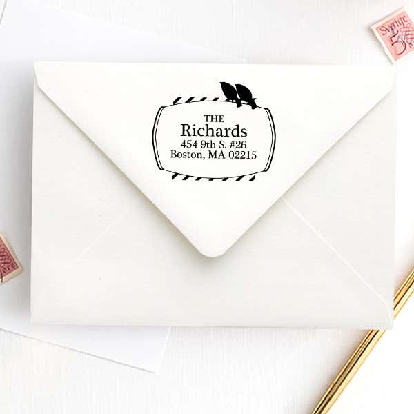 Perched Birds Address Stamp