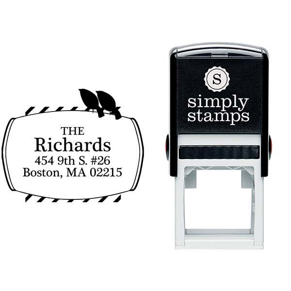 Perched Birds Address Stamp Body and Design