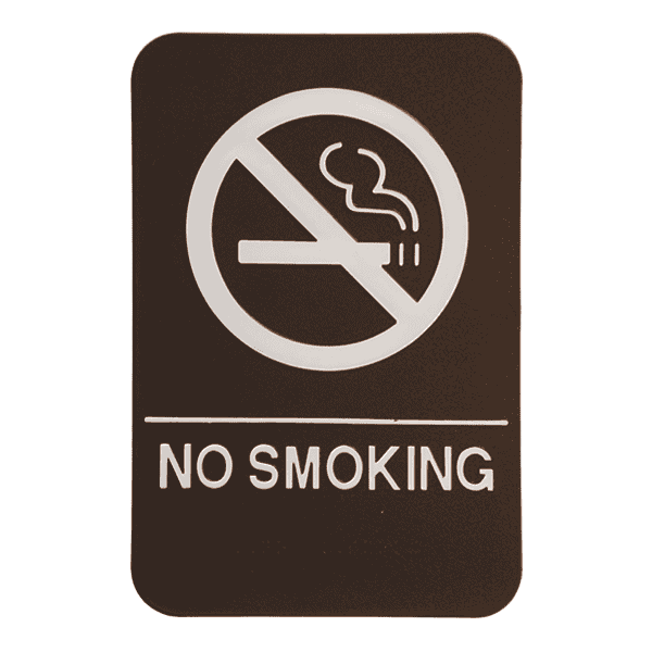 Brown No Smoking ADA Braille Sign