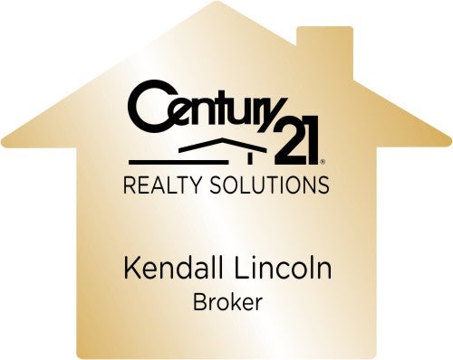 House Shaped Real Estate Name Tag