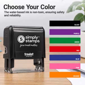 Self-inking ink color options for the 2 Line Stamp