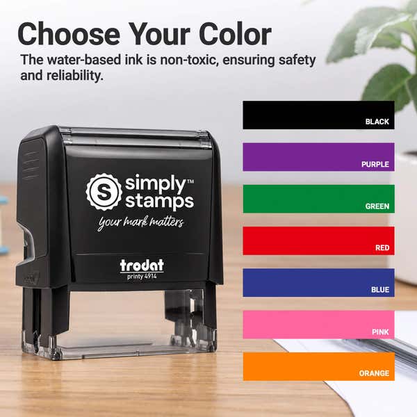 Self-inking ink color options for the 2 Line Stamp