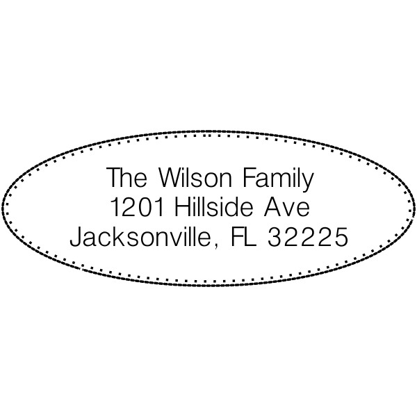 Dots Oval Address Stamp
