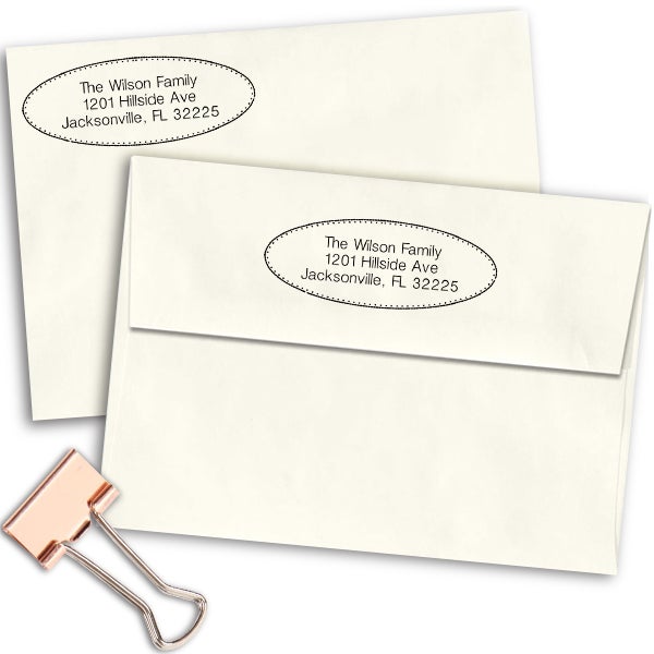 Dots Oval Address Stamp
