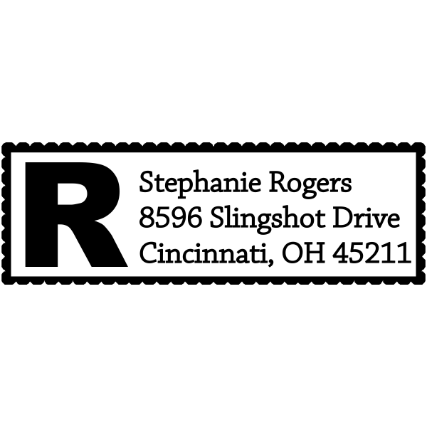 Bold Letter Address Stamp