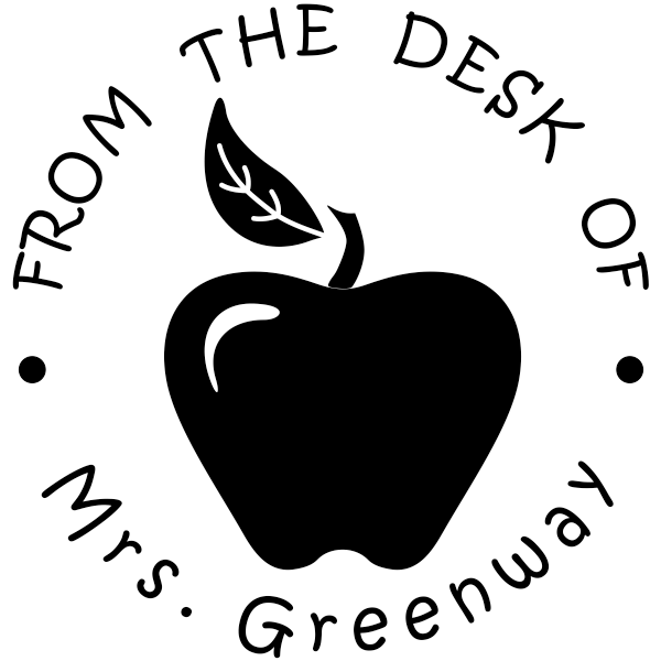 Bold Apple From The Desk Of Teacher Stamp