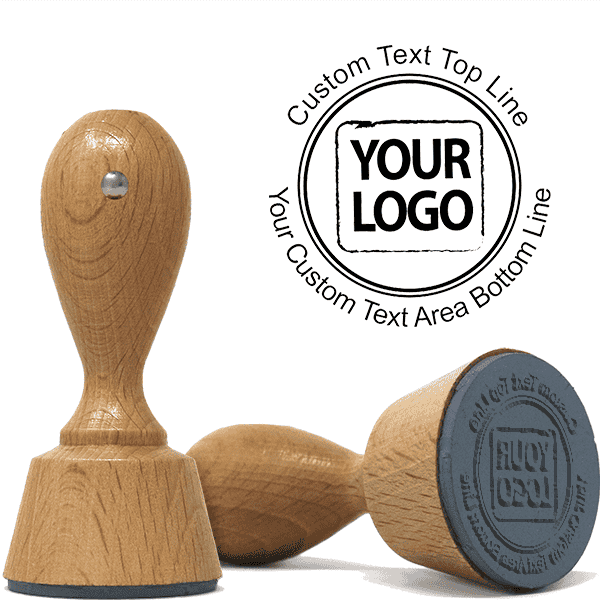 Round Logo Stamp with Custom Text w/ Catalog Ink